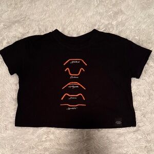 Black and Orange Womens Handlebar Tee